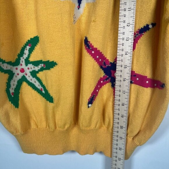 ST. JOHN SEPARATES Made in USA 🇺🇸 Starfish Print Knit Top Sz M & Shorts Sz 10 - Picture 9 of 16